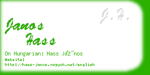 janos hass business card